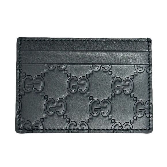 NWOT Gucci Signature Black Leather 5 Slot Card Holder - Picture 1 of 3